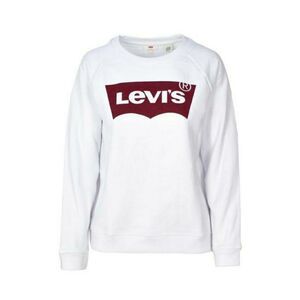 Levi's Women's Relaxed Graphic Crew White Logo Pullover Long Sleeve Sweatshirts